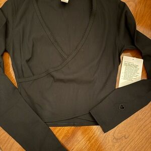Lululemon heart Black Long Sleeve Wrap Top